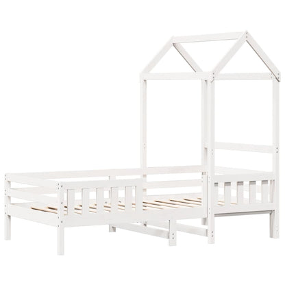 Bed Frame with Roof without Mattress White 100x200 cm