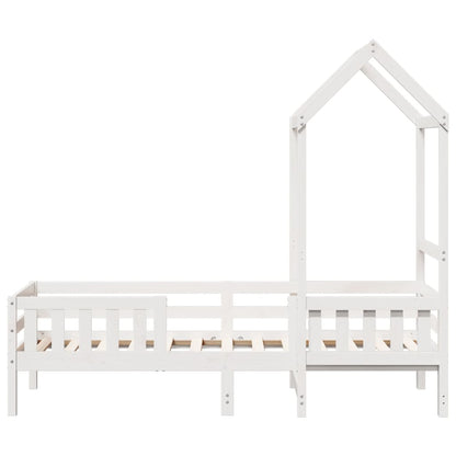 Bed Frame with Roof without Mattress White 100x200 cm