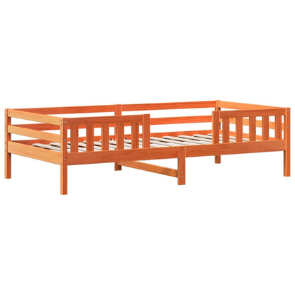 Bed Frame with Roof without Mattress Wax Brown 90x200 cm