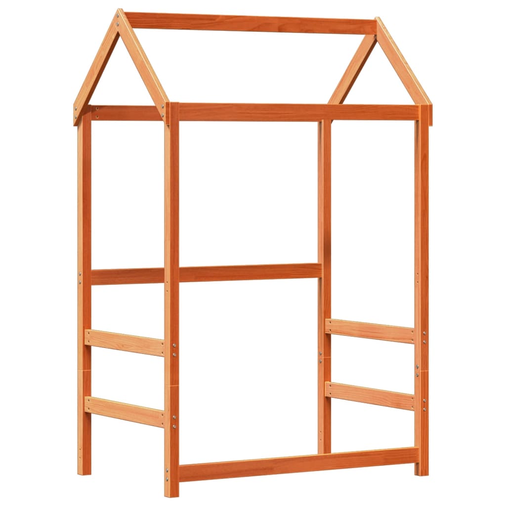 Bed Frame with Roof without Mattress Wax Brown 80x200 cm