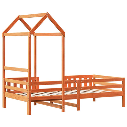 Bed Frame with Roof without Mattress Wax Brown 80x200 cm