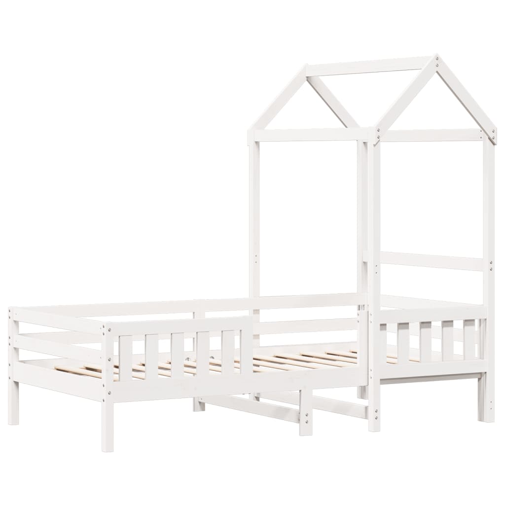 Bed Frame with Roof without Mattress White 75x190 cm Small Single