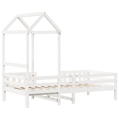 Bed Frame with Roof without Mattress White 75x190 cm Small Single