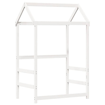 Bed and Bench Set with Roof without Mattress White 100x200 cm