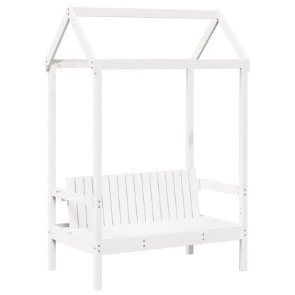 Bed and Bench Set with Roof without Mattress White 80x200 cm