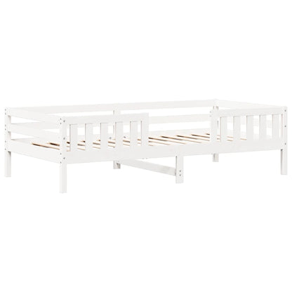 Bed and Bench Set with Roof without Mattress White 80x200 cm