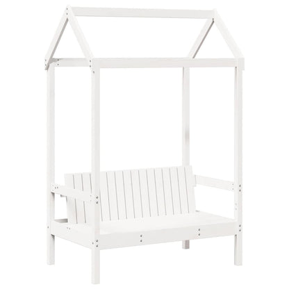 Bed and Bench Set with Roof without Mattress White 75x190 cm Small Single
