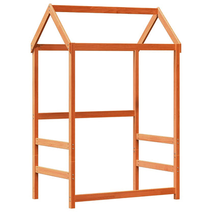 Bed and Bench Set with Roof without Mattress Wax Brown 75x190 cm Small Single