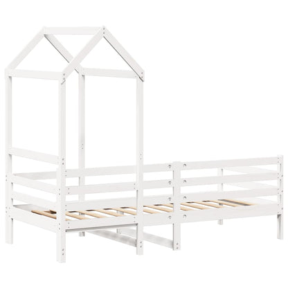 Day Bed with Roof without Mattress White 80x200 cm Solid Wood