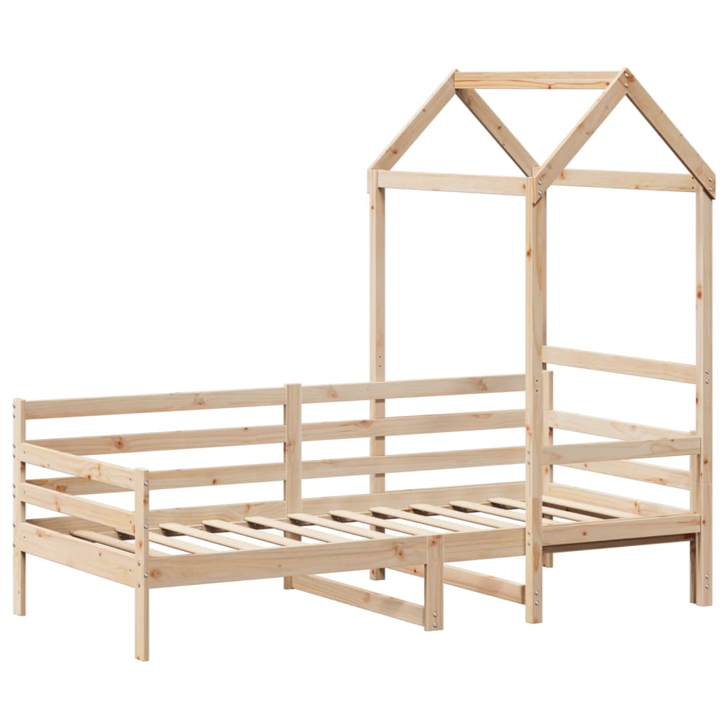 Day Bed with Roof without Mattress 90x200 cm Solid Wood