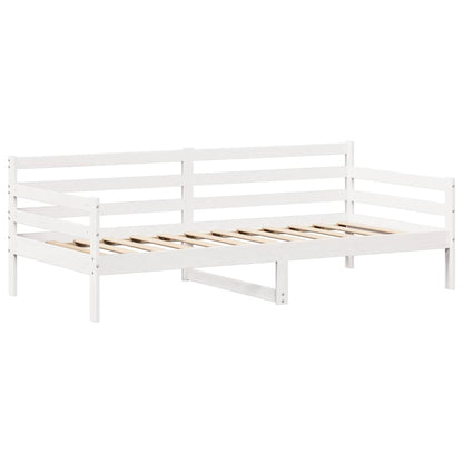Day Bed and Bench Set with Roof without Mattress White 80x200 cm