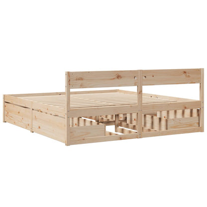 Bed Frame without Mattress 200x200 cm Solid Wood Pine