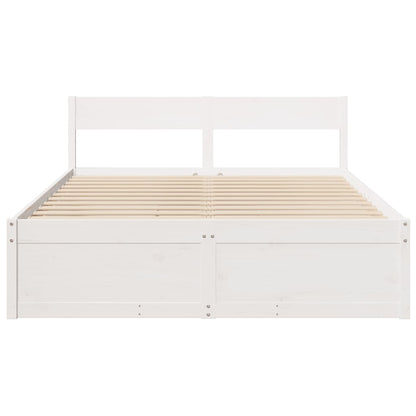 Bed Frame without Mattress White 160x200 cm Solid Wood Pine