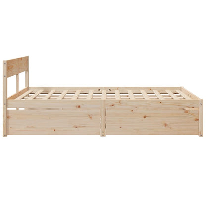 Bed Frame without Mattress 150x200 cm King Size Solid Wood Pine