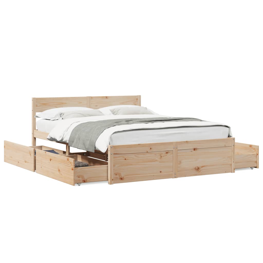 Bed Frame without Mattress 140x200 cm Solid Wood Pine