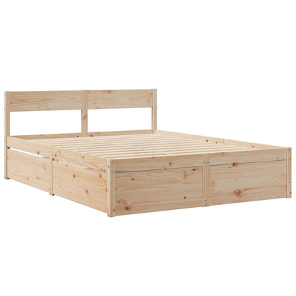 Bed Frame without Mattress 140x200 cm Solid Wood Pine
