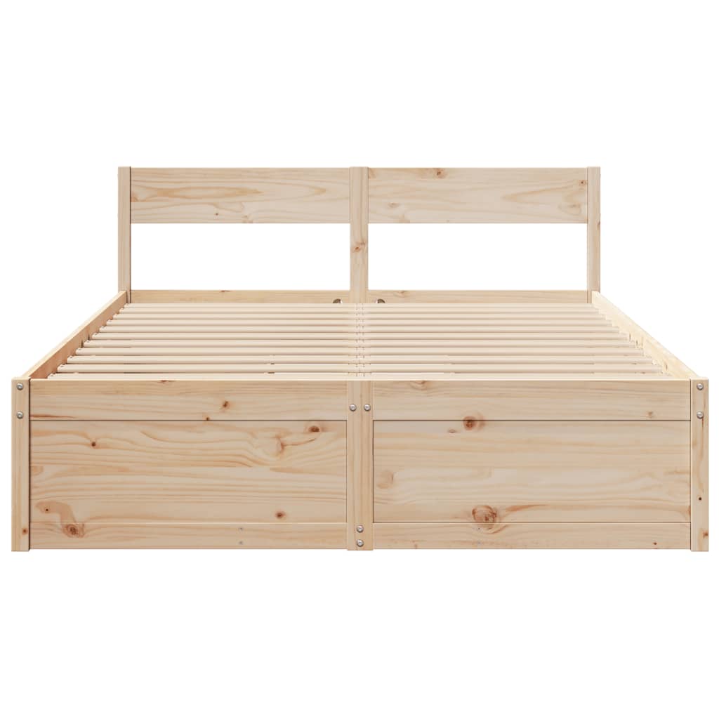 Bed Frame without Mattress 140x200 cm Solid Wood Pine