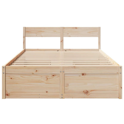 Bed Frame without Mattress 120x200 cm Solid Wood Pine