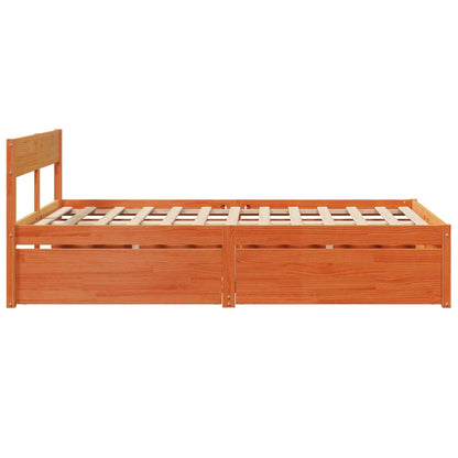 Bed Frame without Mattress Wax Brown 120x190 cm Small Double Solid Wood Pine
