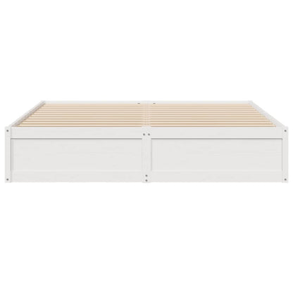 Bed Frame without Mattress White 200x200 cm Solid Wood Pine