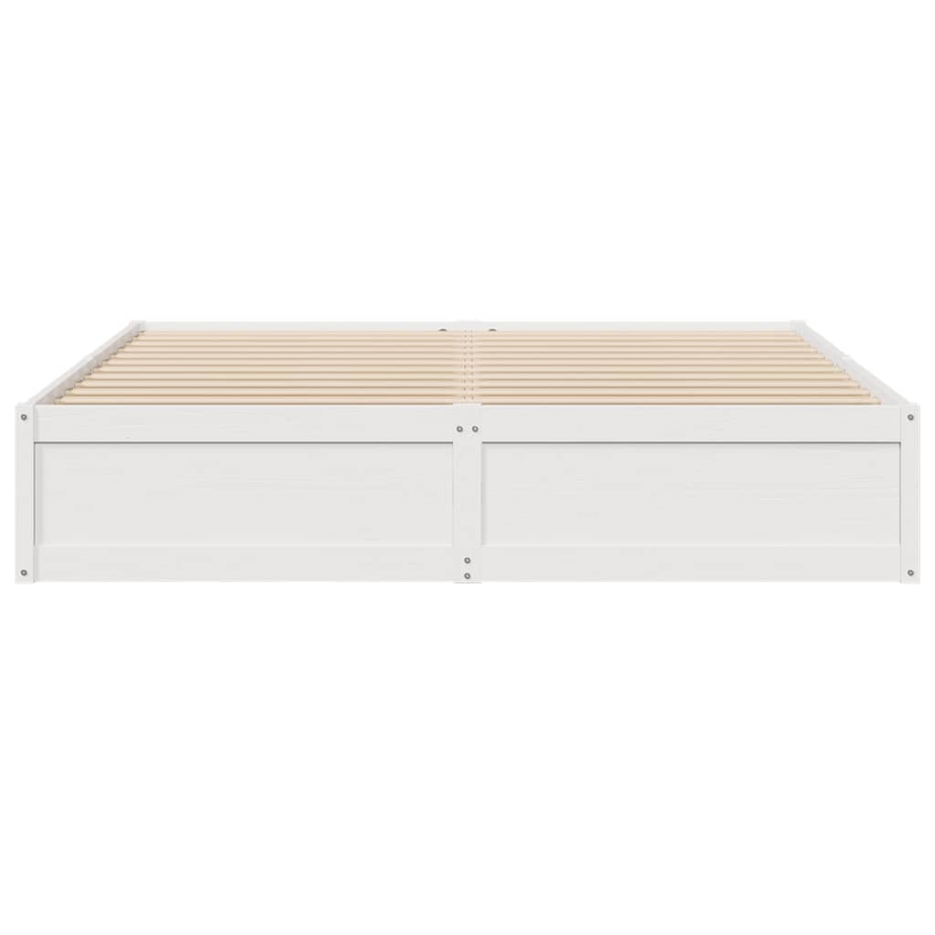 Bed Frame without Mattress White 180x200 cm Super King Solid Wood Pine