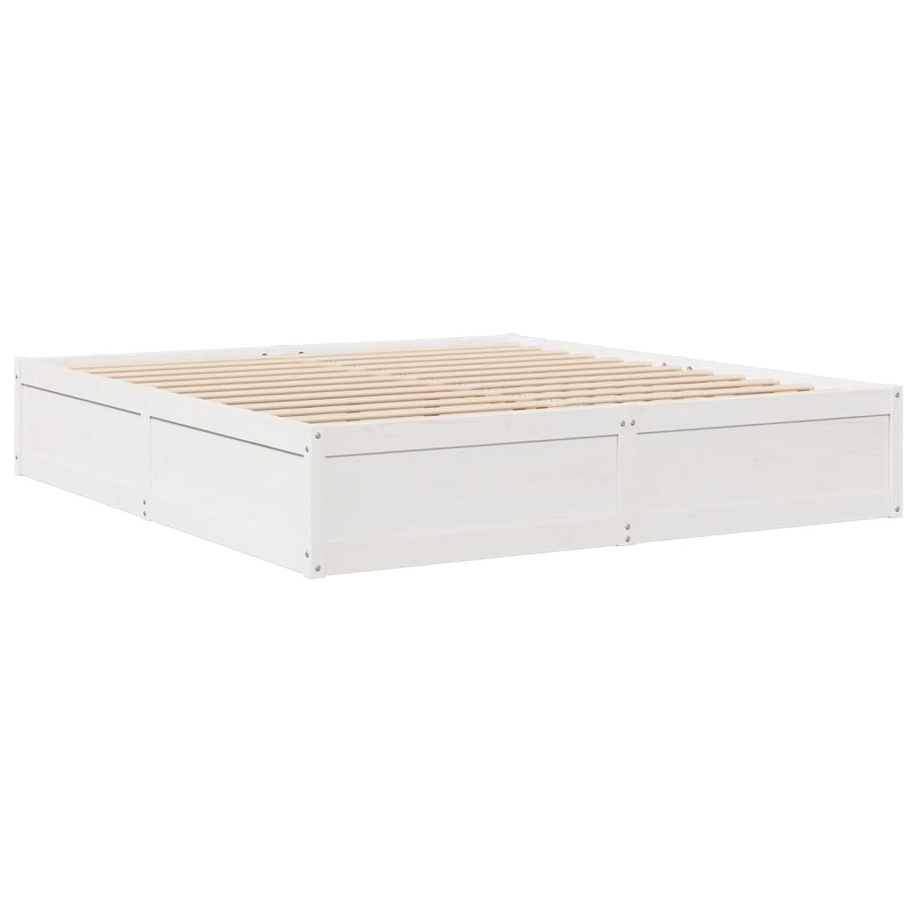 Bed Frame without Mattress White 180x200 cm Super King Solid Wood Pine