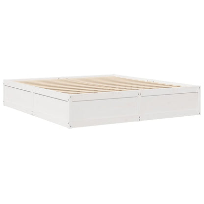 Bed Frame without Mattress White 180x200 cm Super King Solid Wood Pine