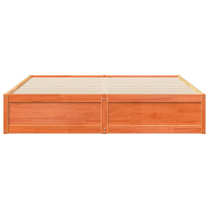 Bed Frame without Mattress Wax Brown 180x200 cm Super King Solid Wood Pine