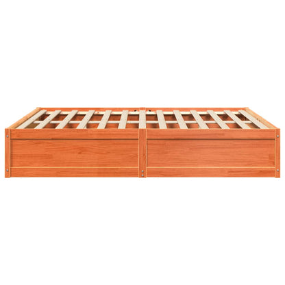 Bed Frame without Mattress Wax Brown 180x200 cm Super King Solid Wood Pine