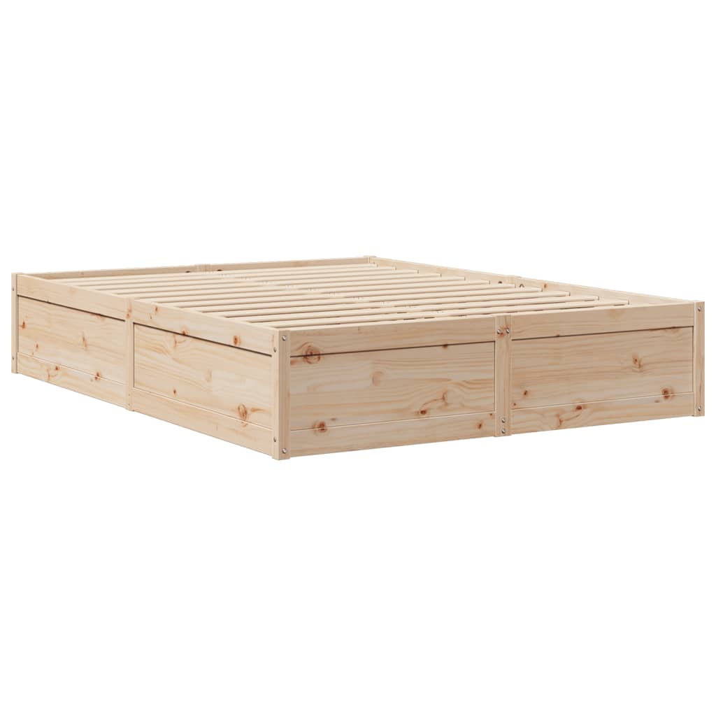 Bed Frame without Mattress 160x200 cm Solid Wood Pine