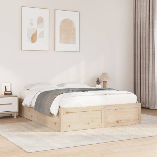 Bed Frame without Mattress 160x200 cm Solid Wood Pine