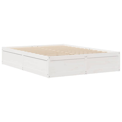 Bed Frame without Mattress White 160x200 cm Solid Wood Pine