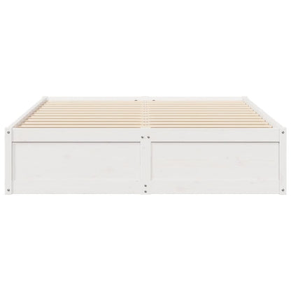 Bed Frame without Mattress White 160x200 cm Solid Wood Pine