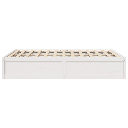 Bed Frame without Mattress White 160x200 cm Solid Wood Pine