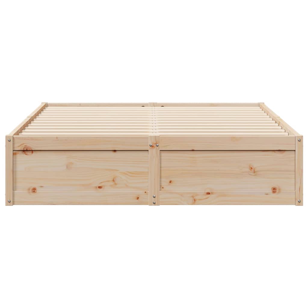 Bed Frame without Mattress 150x200 cm King Size Solid Wood Pine