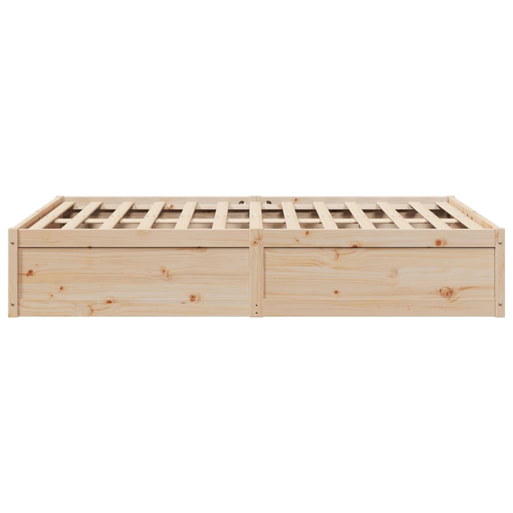 Bed Frame without Mattress 150x200 cm King Size Solid Wood Pine