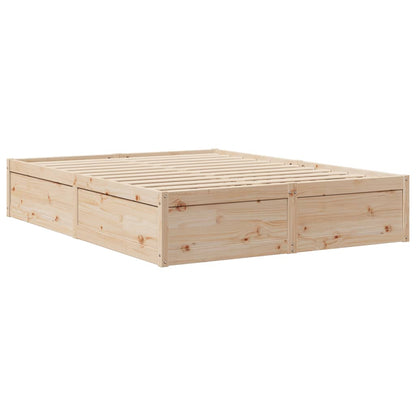 Bed Frame without Mattress 150x200 cm King Size Solid Wood Pine