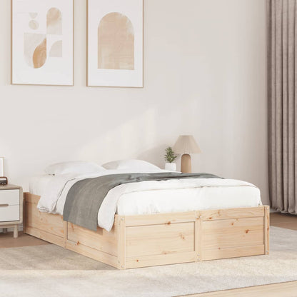 Bed Frame without Mattress 120x200 cm Solid Wood Pine