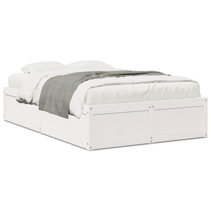 Bed Frame without Mattress White 120x200 cm Solid Wood Pine