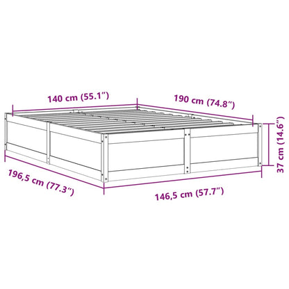 Bed Frame without Mattress 140x190 cm Solid Wood Pine