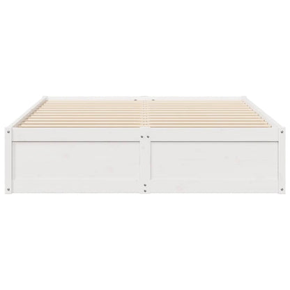 Bed Frame without Mattress White 140x190 cm Solid Wood Pine