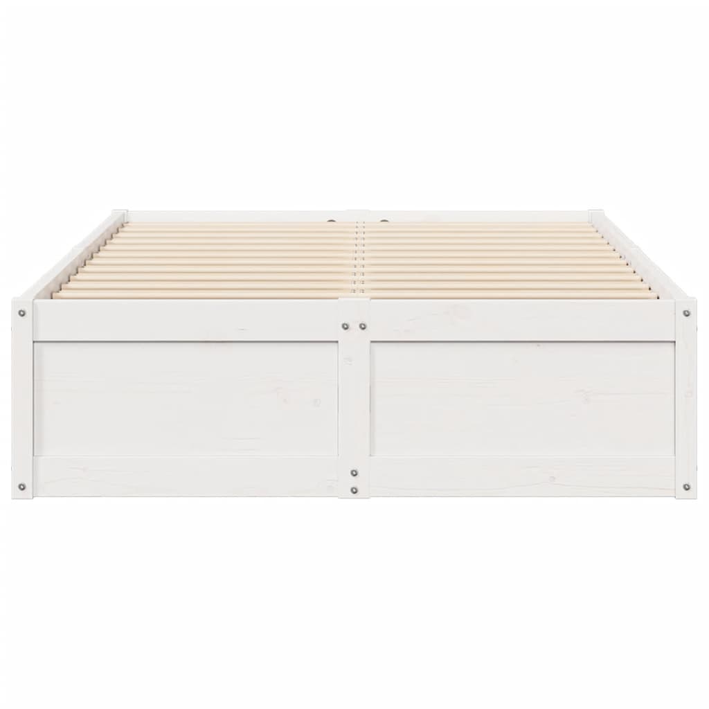 Bed Frame without Mattress White 120x190 cm Small Double Solid Wood Pine