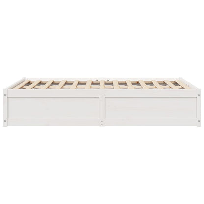 Bed Frame without Mattress White 120x190 cm Small Double Solid Wood Pine