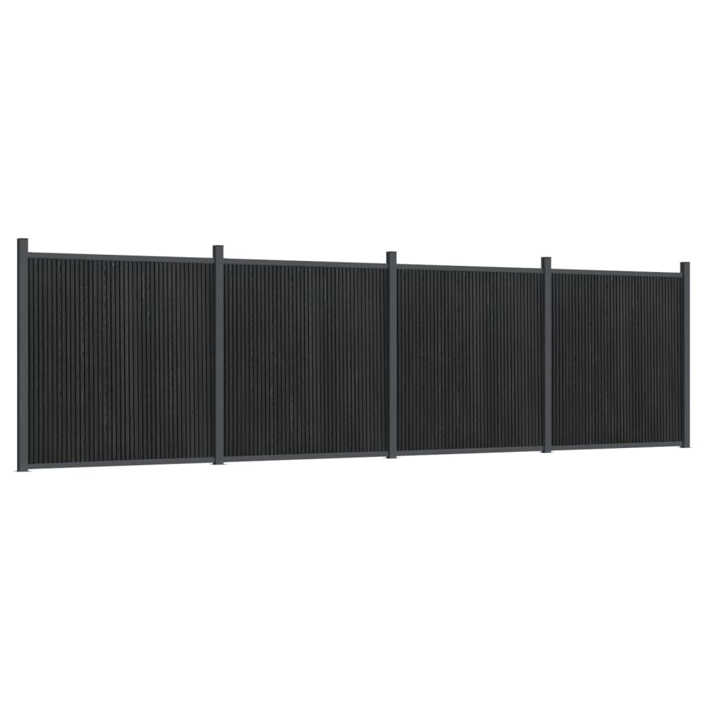 Fence Panel Grey 699x186 cm WPC