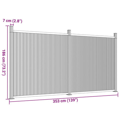 Fence Panel Brown 353x186 cm WPC
