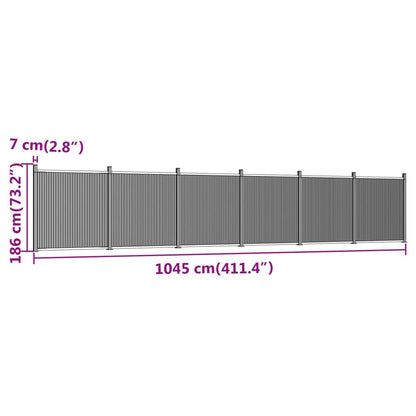 Fence Panel Brown 1045x186 cm WPC
