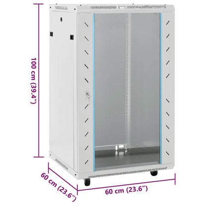 18U Network Cabinet with Swivel Feet 19" IP20 60x60x100 cm