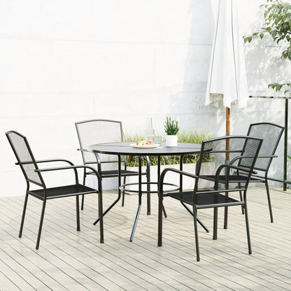 Stackable Garden Chair Set 5 pcs Anthracite Powder-coated Steel