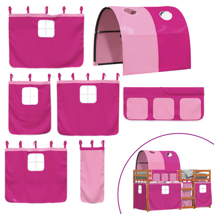 Bunk Bed without Mattress Pink 80x200 cm Solid Wood Pine