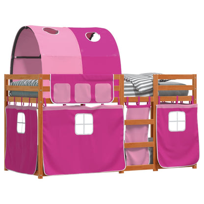 Bunk Bed without Mattress Pink 75x190 cm Small Single Solid Wood Pine